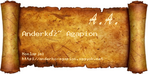 Anderkó Agapion névjegykártya